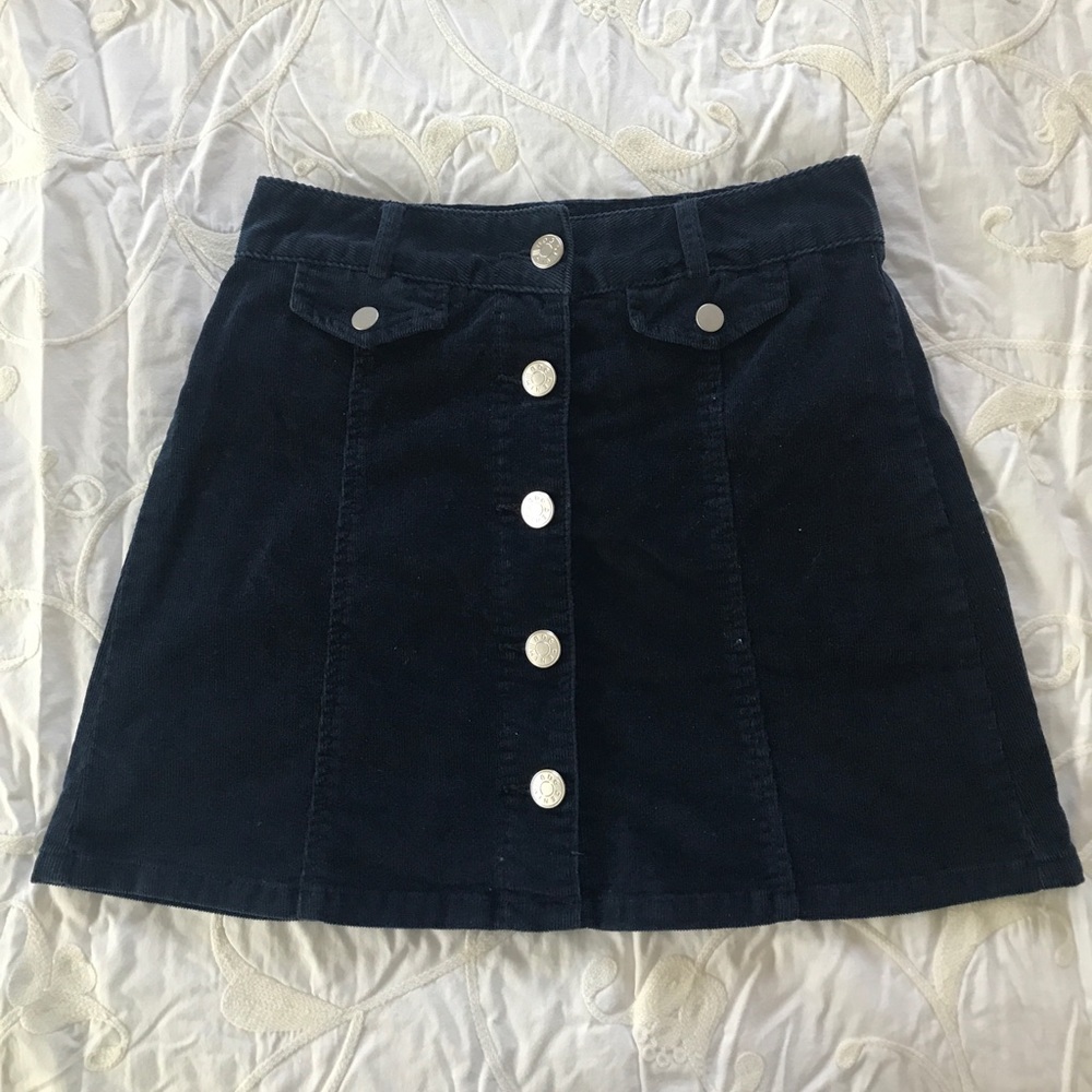 Corduroy Button Up Skirt